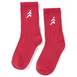 Pine Active Cotton Lycra Knit Breathable Athletic Logo Designed Socks Pack Of 3 - Black Red & Blue