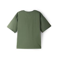 Pine Kids Lucas Single Jersey Knit Half Sleeves Drop Shoulder T-Shirt With Storm Trooper Graphic - Olive Green