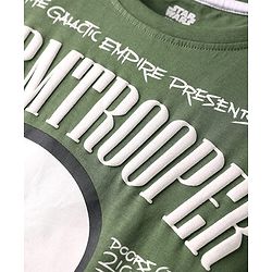 Pine Kids Lucas Single Jersey Knit Half Sleeves Drop Shoulder T-Shirt With Storm Trooper Graphic - Olive Green