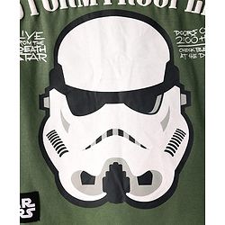 Pine Kids Lucas Single Jersey Knit Half Sleeves Drop Shoulder T-Shirt With Storm Trooper Graphic - Olive Green