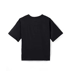 Pine Kids Lucas Single Jersey Knit Half Sleeves Oversized Drop Shoulder T-Shirt With Storm Trooper Graphic & Gel Print Detailing - Black