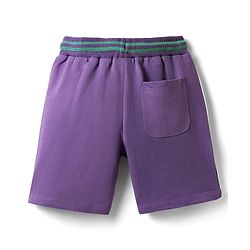 Pine Kids Marvel Terry Knit Knee Length Cut And Sew  Shorts With Avengers Hulk Graphics And Badge Detailing - Purple