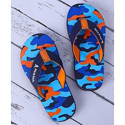 Pine Kids Slip On Flip Flops  with Camouflage Print - Blue