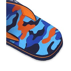 Pine Kids Slip On Flip Flops  with Camouflage Print - Blue