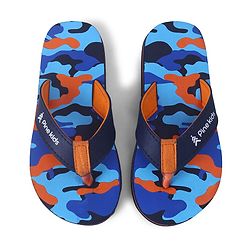 Pine Kids Slip On Flip Flops  with Camouflage Print - Blue