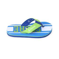 Pine Kids Slip On Flip Flops  with Soccer Print - Blue & Green