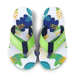 Pine Kids Slip On Flip Flops with Abstract Print - Yellow & Green