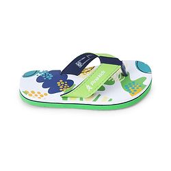 Pine Kids Slip On Flip Flops with Abstract Print - Yellow & Green