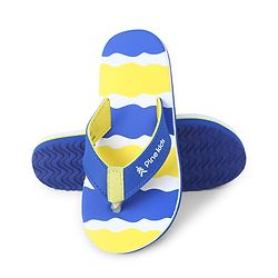 Pine Kids Slip On Flip Flops with Print -  Blue & Yellow