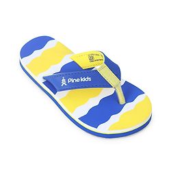 Pine Kids Slip On Flip Flops with Print -  Blue & Yellow