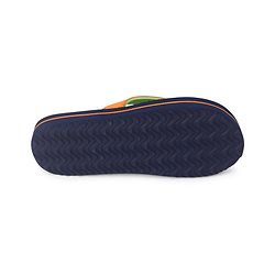 Pine Kids Slip On Flip Flops with Tropical Theme Print - Navy Blue & Green