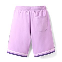 Pine Kids Marvel Terry Knit Knee Length Cut & Sew Shorts With Avengers Black Panther Graphics & Badge Detailing - Plum