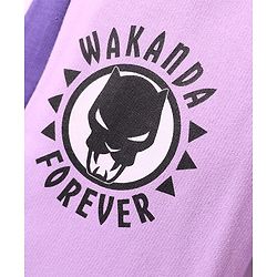 Pine Kids Marvel Terry Knit Knee Length Cut & Sew Shorts With Avengers Black Panther Graphics & Badge Detailing - Plum