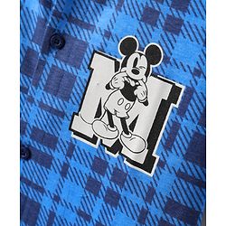 Pine Kids Disney Single Jersey Knit Half Sleeves Checkered Shirt & Sleeveless T-Shirt With Front & Back Mickey Mouse - Blue & White