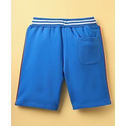 Pine Kids Marvel Terry Knit Cut & Sew Knee Length Shorts With Spider-Man Graphics & Piping Detailing  - Blue
