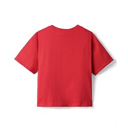Pine Kids Marvel Single Jersey Knit Half Drop Shoulder Sleeves Oversized T-Shirt & Shorts Set With Spider-Man Graphics Badge & Buckle Detailing - Red & Blue