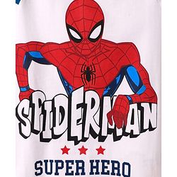 Pine Kids Marvel 100% Cotton Knit Drop Shoulder Oversized Half Raglan Sleeves T-Shirt And Shorts Set With Spider-Man Graphics - Navy Blue & White