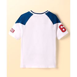Pine Kids Marvel 100% Cotton Knit Drop Shoulder Oversized Half Raglan Sleeves T-Shirt And Shorts Set With Spider-Man Graphics - Navy Blue & White