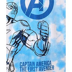 Pine Kids Marvel Single Jersey Knit Half Sleeves Tie & Dye Shirt With Front & Back Avengers Graphics  - Blue