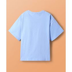 Pine Kids Marvel Single Jersey Knit Oversized Half Sleeves Drop Shoulder T-Shirt with Avengers Graphics - Light Blue
