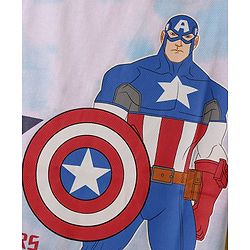 Pine Kids Marvel Terry Knit Half Sleeves Oversized Drop Shoulder Tie And Dye T-Shirt With Avengers-Captain America Graphics - Light Blue