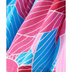 Pine Kids Cotton Knit Sleeveless Top With Floral Print - Pink & Blue