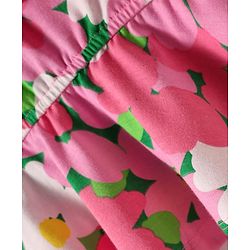 Pine Kids Cotton Knit Sleeveless Top with Floral Print & Frill Detailing - Pink