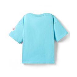 Pine Kids Marvel Single Jersey Knit Half Sleeves Oversized  Drop Shoulder T-Shirt With Avengers-Captain America Graphics And Badge Detailing - Light Blue