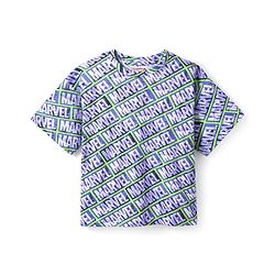 Pine Kids Marvel  Single Jersey Knit Half Sleeves Co-Ord  Oversized Drop Shoulder And Shorts Night Suit With Avengers Print - Blue