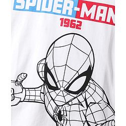 Pine Kids Marvel Single Jersey Knit Half Drop Shoulder Sleeves Oversized T-Shirt & Shorts Set With Spider- Man Graphics - White & Red