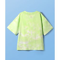 Pine Kids Marvel Single Jersey Knit Half Drop Shoulder Sleeves Oversized Tie & Dye T-Shirt with Spider Man Graphics - Light Green