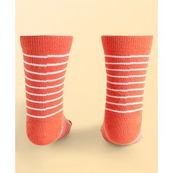 Pine Kids Marvel Knit Antibacterial Socks With Stripes & Avengers Graphics Pack Of 3 - Orange Light Blue & Grey