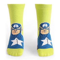Pine Kids Marvel Knit Antibacterial Socks With Avenger Graphics Pack Of 3 - Red Blue & Green
