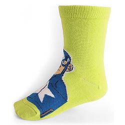 Pine Kids Marvel Knit Antibacterial Socks With Avenger Graphics Pack Of 3 - Red Blue & Green