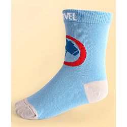 Pine Kids Marvel Knit Antibacterial Socks With Avengers Graphics Pack Of 3 - Green Light Blue & White