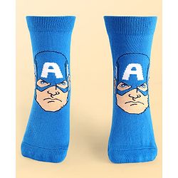 Pine Kids Marvel Knit Antibacterial Socks With Avengers Graphics Pack Of 3 - Red Blue & White