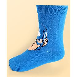 Pine Kids Marvel Knit Antibacterial Socks With Avengers Graphics Pack Of 3 - Red Blue & White
