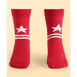 Pine Kids Marvel Knit Antibacterial Socks With Avengers Graphics Pack Of 3 - Red Blue & White