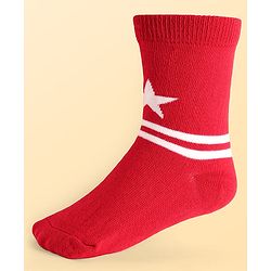 Pine Kids Marvel Knit Antibacterial Socks With Avengers Graphics Pack Of 3 - Red Blue & White