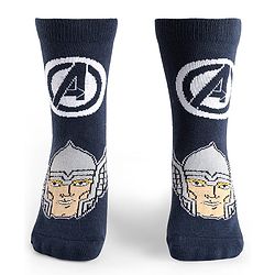 Pine Kids Marvel Knit Antibacterial Socks With Avengers Graphics Pack Of 3 -  Black Navy Blue & Brown