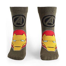 Pine Kids Marvel Knit Antibacterial Socks With Avengers Graphics Pack Of 3 -  Black Navy Blue & Brown