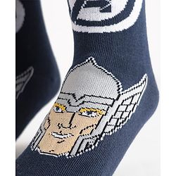 Pine Kids Marvel Knit Antibacterial Socks With Avengers Graphics Pack Of 3 -  Black Navy Blue & Brown