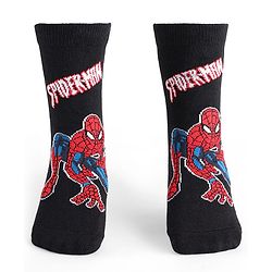 Pine Kids Marvel Knit Antibacterial Socks With Spider Man Graphics Pack Of 3 - Red Black & Grey