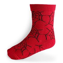 Pine Kids Marvel Knit Antibacterial Socks With Spider Man Graphics Pack Of 3 - Red Black & Grey