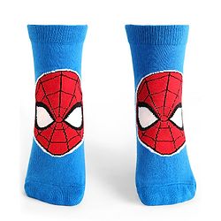 Pine Kids Knit Antibacterial Socks With Spider Man Graphics Pack Of 3 - Red Blue & Green