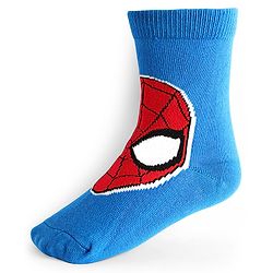 Pine Kids Knit Antibacterial Socks With Spider Man Graphics Pack Of 3 - Red Blue & Green