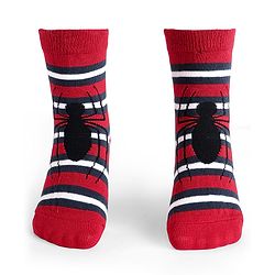 Pine Kids Knit Antibacterial Socks With Spider Man Graphics Pack Of 3 - Red Blue & Green