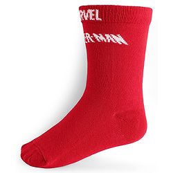 Pine Kids Knit Antibacterial Socks With Spider Man Graphics Pack Of 3 - Red Yellow & Blue