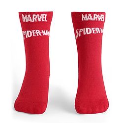 Pine Kids Knit Antibacterial Socks With Spider Man Graphics Pack Of 3 - Red Yellow & Blue