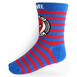 Pine Kids Knit Antibacterial Socks With Spider Man Graphics Pack Of 3 - Red Yellow & Blue